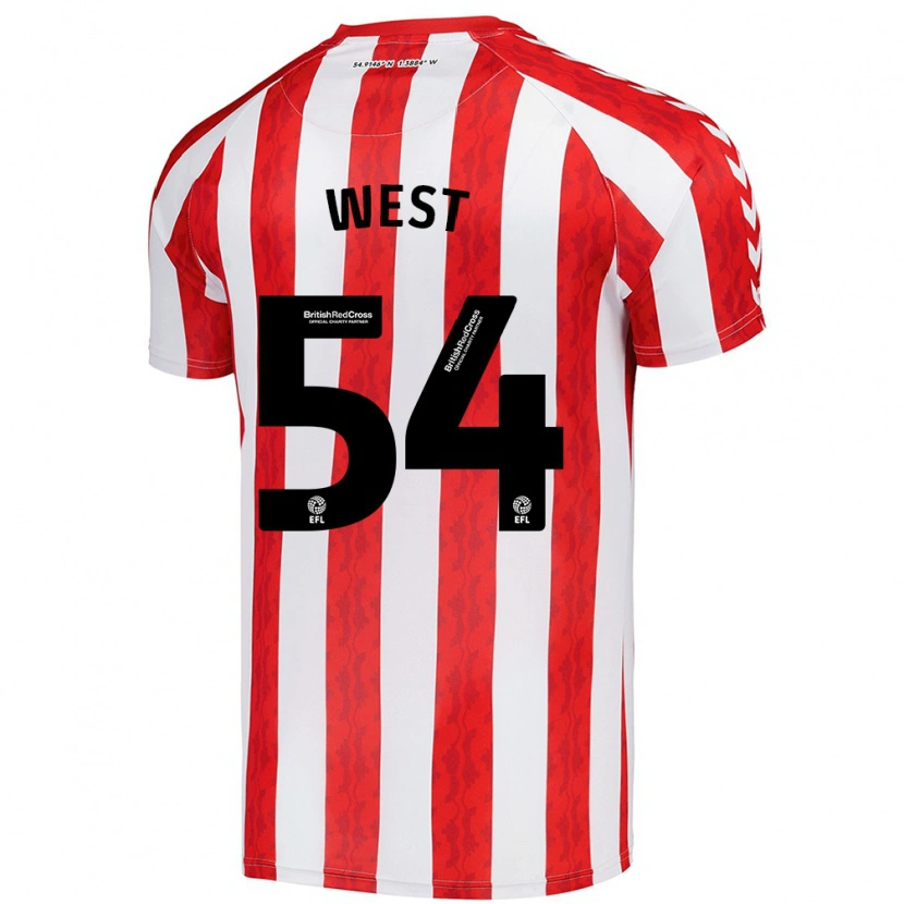 Danxen Kinderen Ella West #54 Rood Wit Thuisshirt Thuistenue 2024/25 T-Shirt