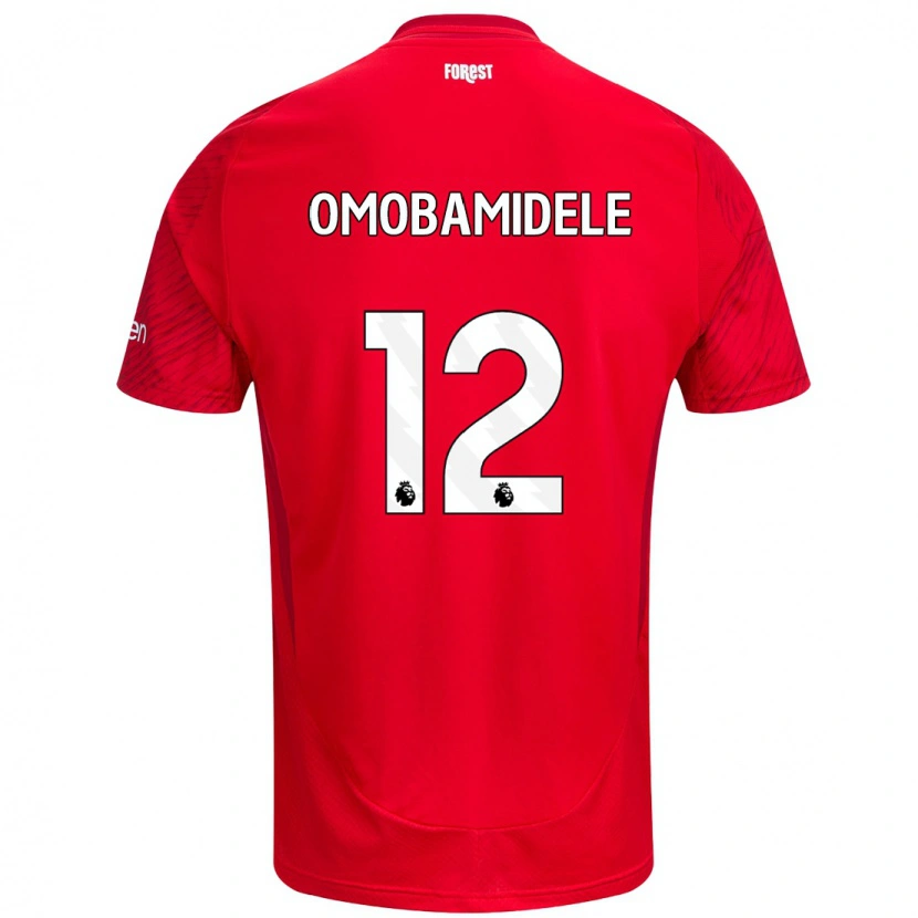 Danxen Kinderen Andrew Omobamidele #12 Rood Wit Thuisshirt Thuistenue 2024/25 T-Shirt