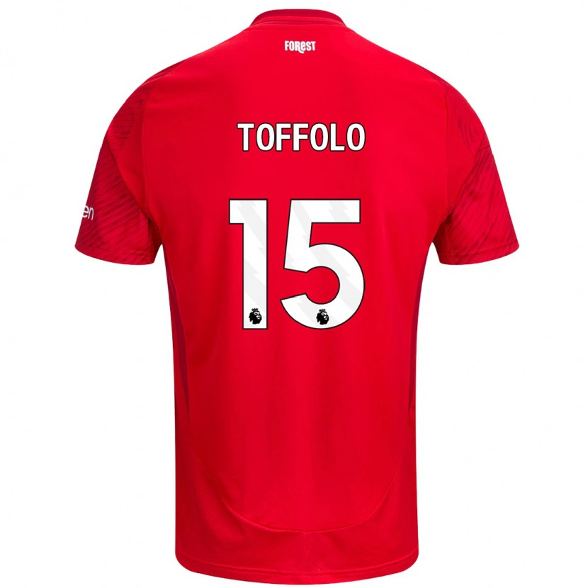 Danxen Kinderen Harry Toffolo #15 Rood Wit Thuisshirt Thuistenue 2024/25 T-Shirt