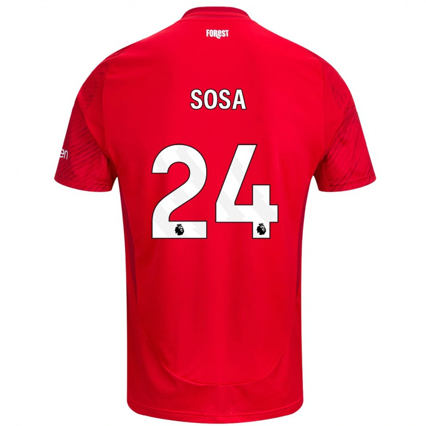 Danxen Kinderen Ramón Sosa #24 Rood Wit Thuisshirt Thuistenue 2024/25 T-Shirt