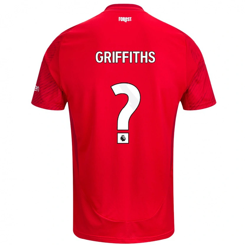 Danxen Kinderen Harry Griffiths #0 Rood Wit Thuisshirt Thuistenue 2024/25 T-Shirt