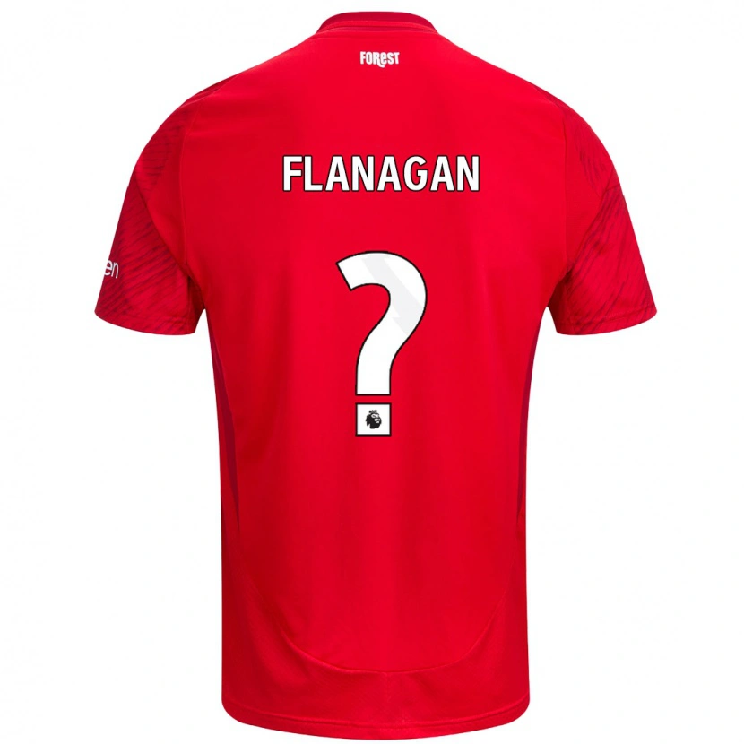 Danxen Kinderen Theo Flanagan #0 Rood Wit Thuisshirt Thuistenue 2024/25 T-Shirt