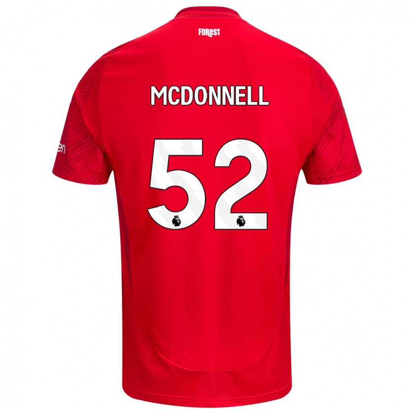 Danxen Kinderen Jamie Mcdonnell #52 Rood Wit Thuisshirt Thuistenue 2024/25 T-Shirt