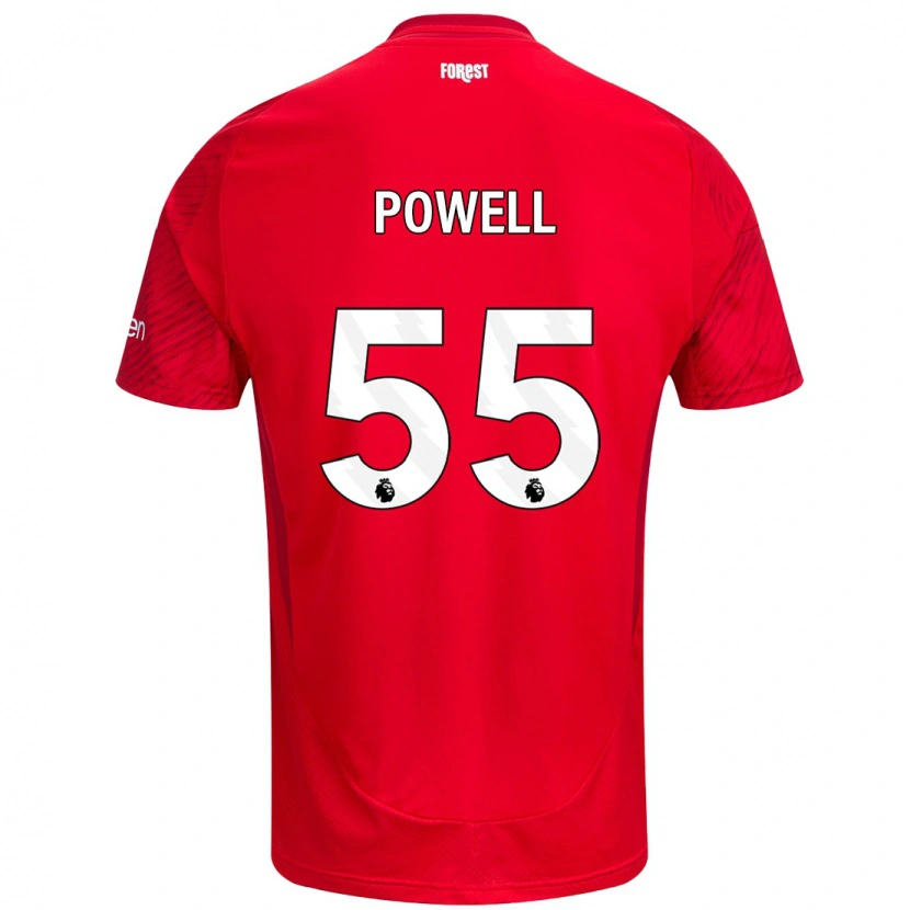 Danxen Kinderen Josh Powell #55 Rood Wit Thuisshirt Thuistenue 2024/25 T-Shirt