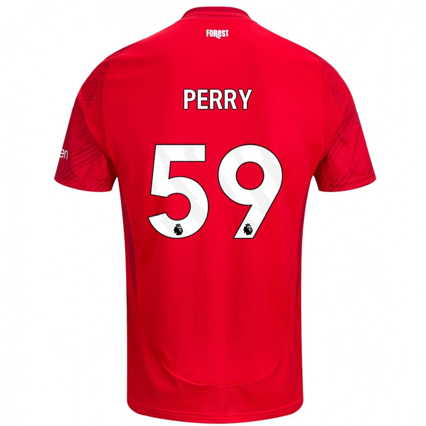 Danxen Kinderen Ben Perry #59 Rood Wit Thuisshirt Thuistenue 2024/25 T-Shirt