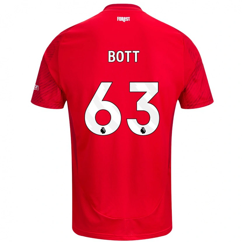 Danxen Kinderen Aaron Bott #63 Rood Wit Thuisshirt Thuistenue 2024/25 T-Shirt