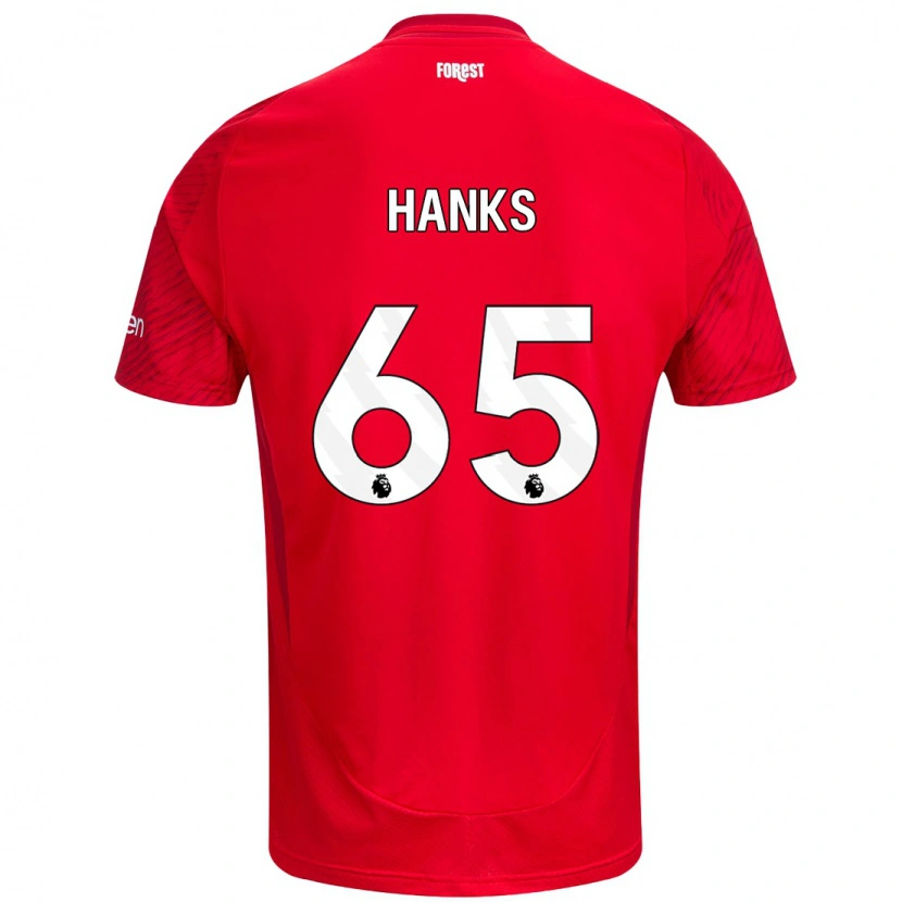 Danxen Kinderen Justin Hanks #65 Rood Wit Thuisshirt Thuistenue 2024/25 T-Shirt