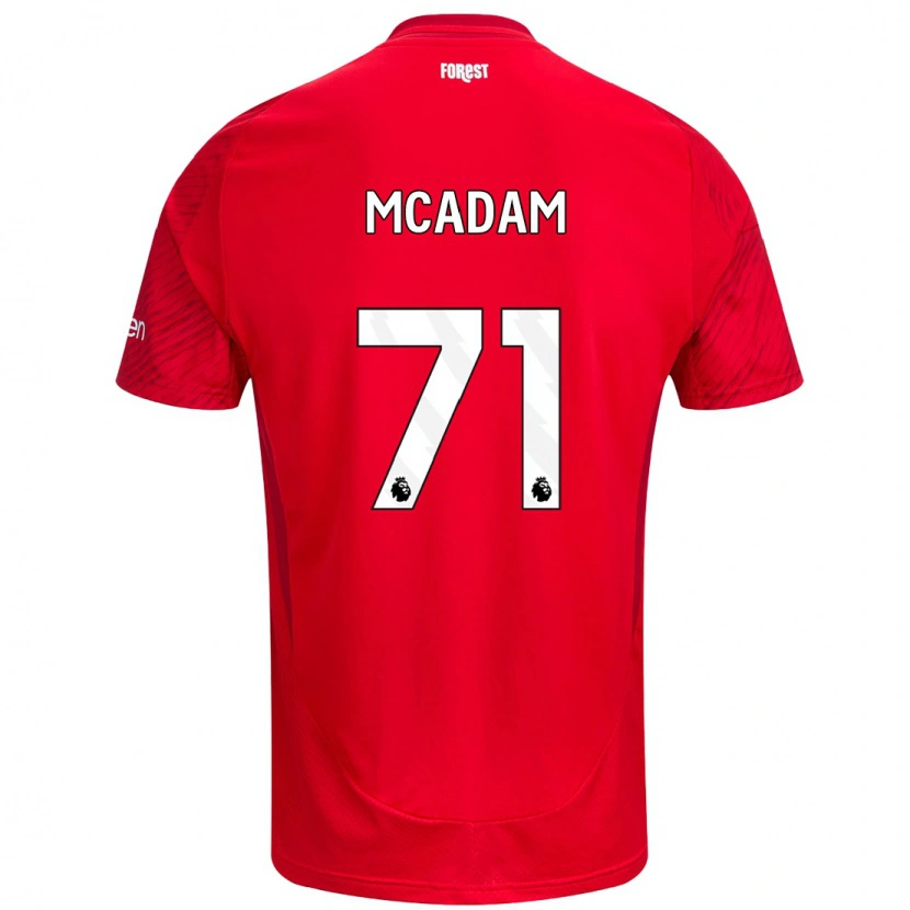 Danxen Kinderen Kyle Mcadam #71 Rood Wit Thuisshirt Thuistenue 2024/25 T-Shirt