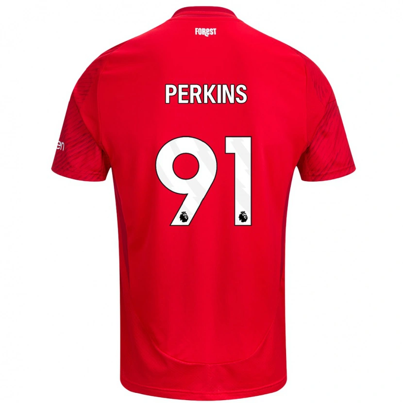 Danxen Kinderen Jack Perkins #91 Rood Wit Thuisshirt Thuistenue 2024/25 T-Shirt