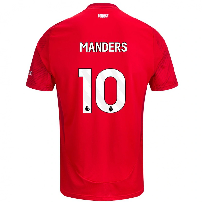 Danxen Kinderen Holly Manders #10 Rood Wit Thuisshirt Thuistenue 2024/25 T-Shirt