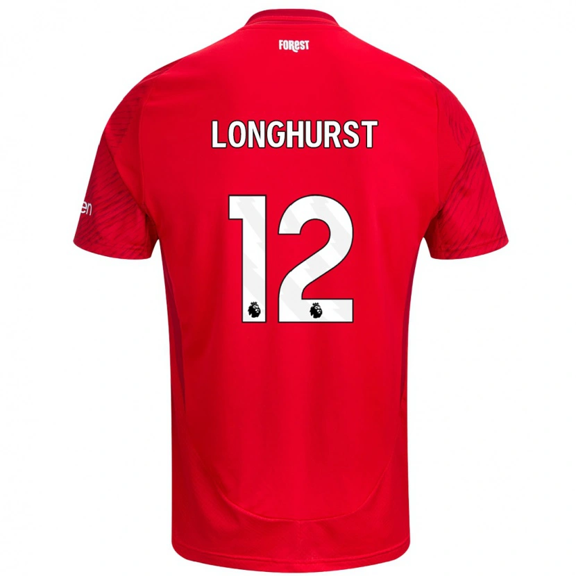 Danxen Kinderen Kate Longhurst #12 Rood Wit Thuisshirt Thuistenue 2024/25 T-Shirt