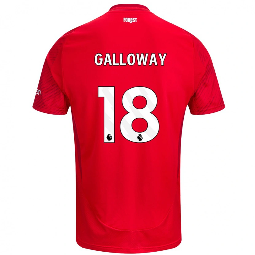 Danxen Kinderen Bridget Galloway #18 Rood Wit Thuisshirt Thuistenue 2024/25 T-Shirt