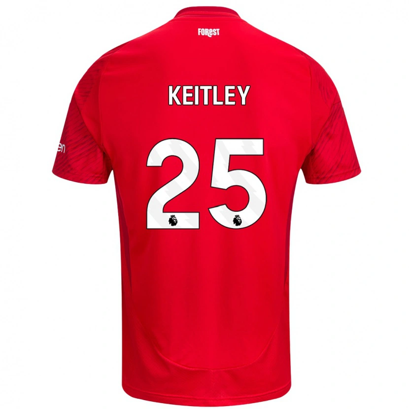 Danxen Kinderen Alice Keitley #25 Rood Wit Thuisshirt Thuistenue 2024/25 T-Shirt