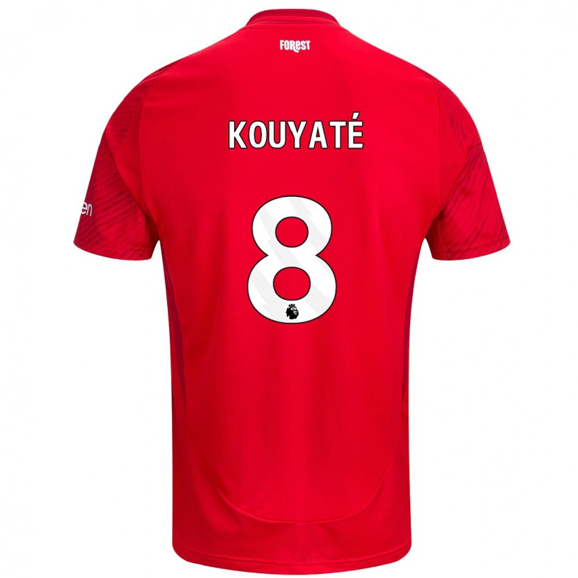 Danxen Kinderen Cheikhou Kouyaté #8 Rood Wit Thuisshirt Thuistenue 2024/25 T-Shirt