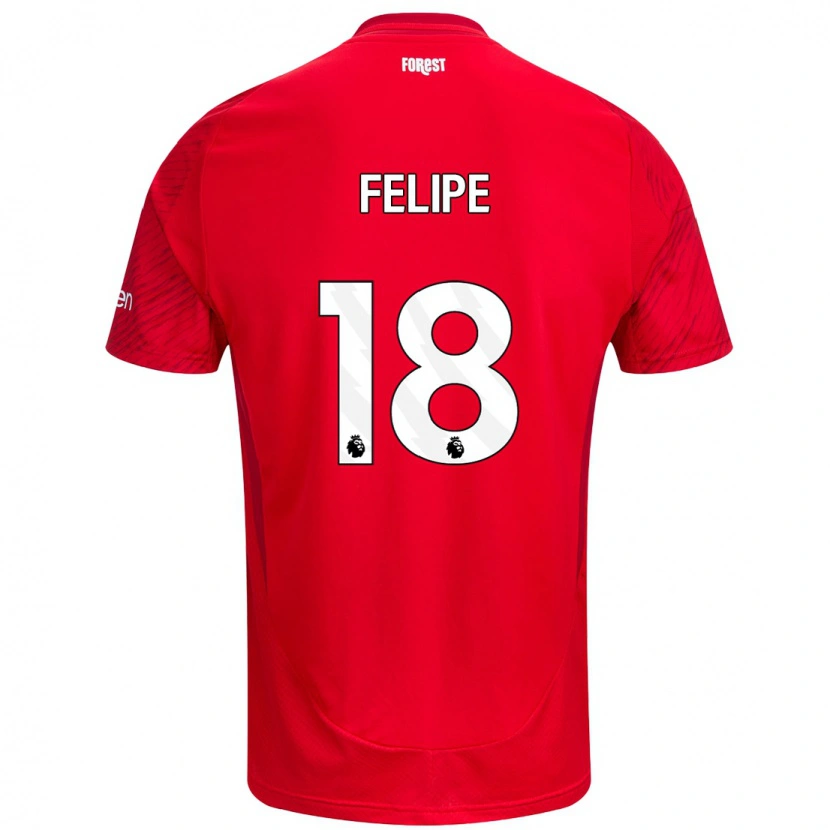 Danxen Kinderen Felipe #18 Rood Wit Thuisshirt Thuistenue 2024/25 T-Shirt