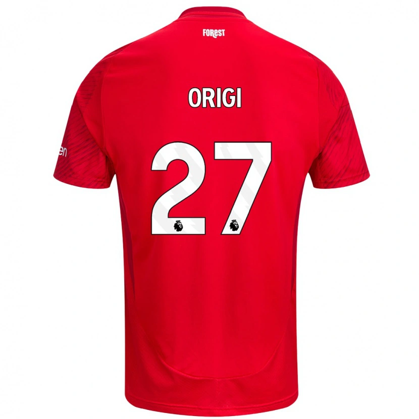 Danxen Kinderen Divock Origi #27 Rood Wit Thuisshirt Thuistenue 2024/25 T-Shirt