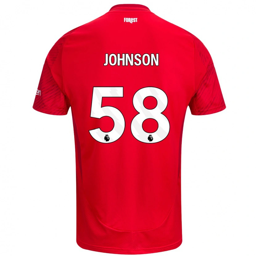 Danxen Kinderen Pharrell Johnson #58 Rood Wit Thuisshirt Thuistenue 2024/25 T-Shirt