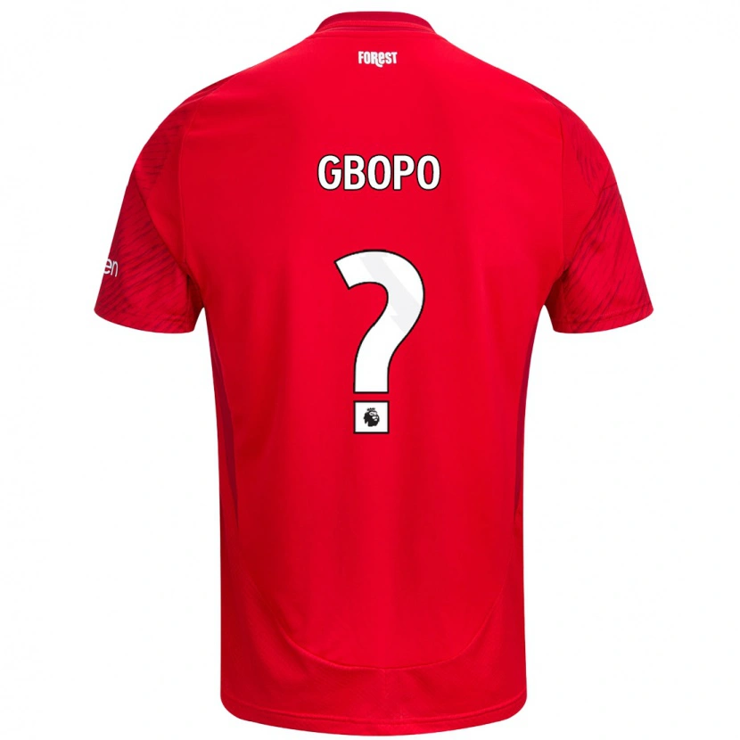 Danxen Kinderen Tony Gbopo #0 Rood Wit Thuisshirt Thuistenue 2024/25 T-Shirt