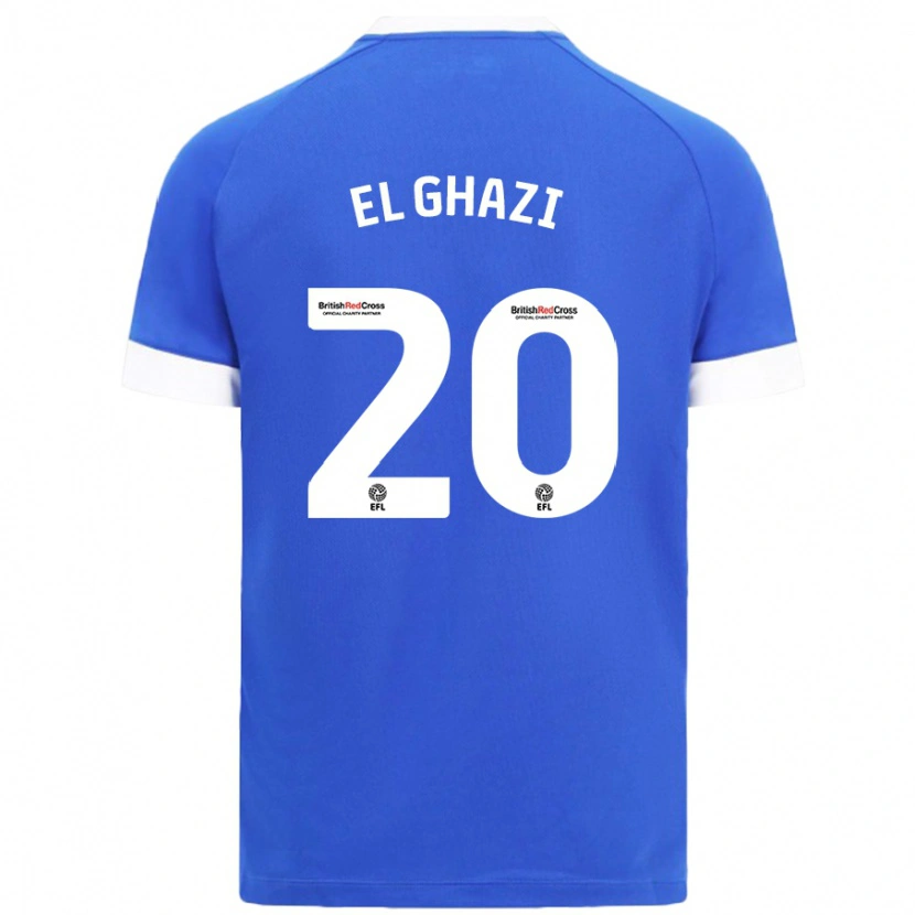 Danxen Kinderen Anwar El Ghazi #20 Hemelsblauw Thuisshirt Thuistenue 2024/25 T-Shirt