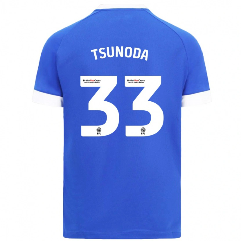 Danxen Kinderen Ryotaro Tsunoda #33 Hemelsblauw Thuisshirt Thuistenue 2024/25 T-Shirt