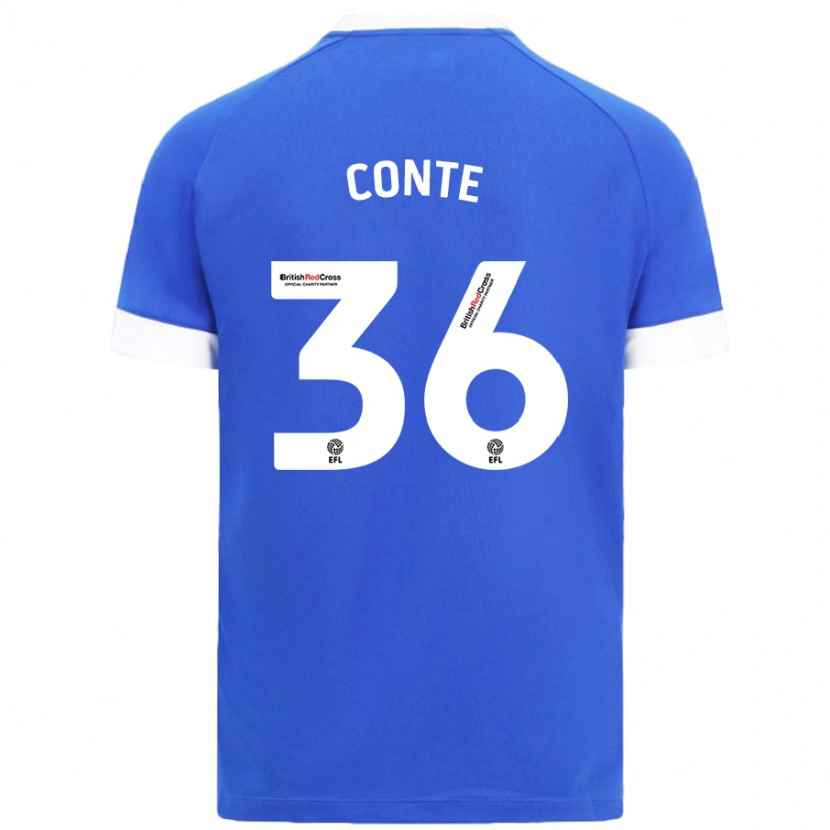 Danxen Kinderen Raheem Conte #36 Hemelsblauw Thuisshirt Thuistenue 2024/25 T-Shirt