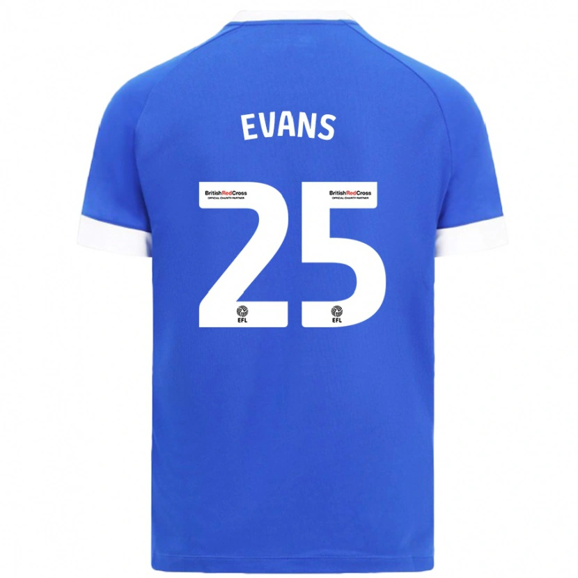 Danxen Kinderen Kieron Evans #25 Hemelsblauw Thuisshirt Thuistenue 2024/25 T-Shirt