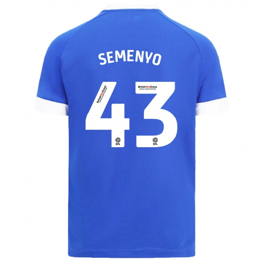 Danxen Kinderen Jai Semenyo #43 Hemelsblauw Thuisshirt Thuistenue 2024/25 T-Shirt