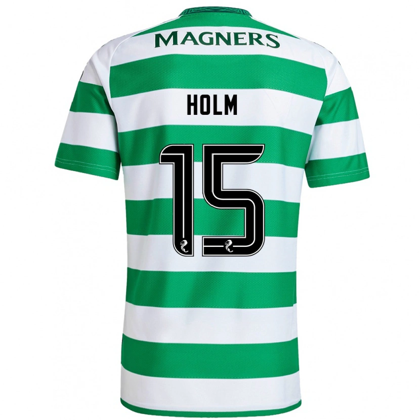 Danxen Kinderen Odin Thiago Holm #15 Groen Wit Thuisshirt Thuistenue 2024/25 T-Shirt