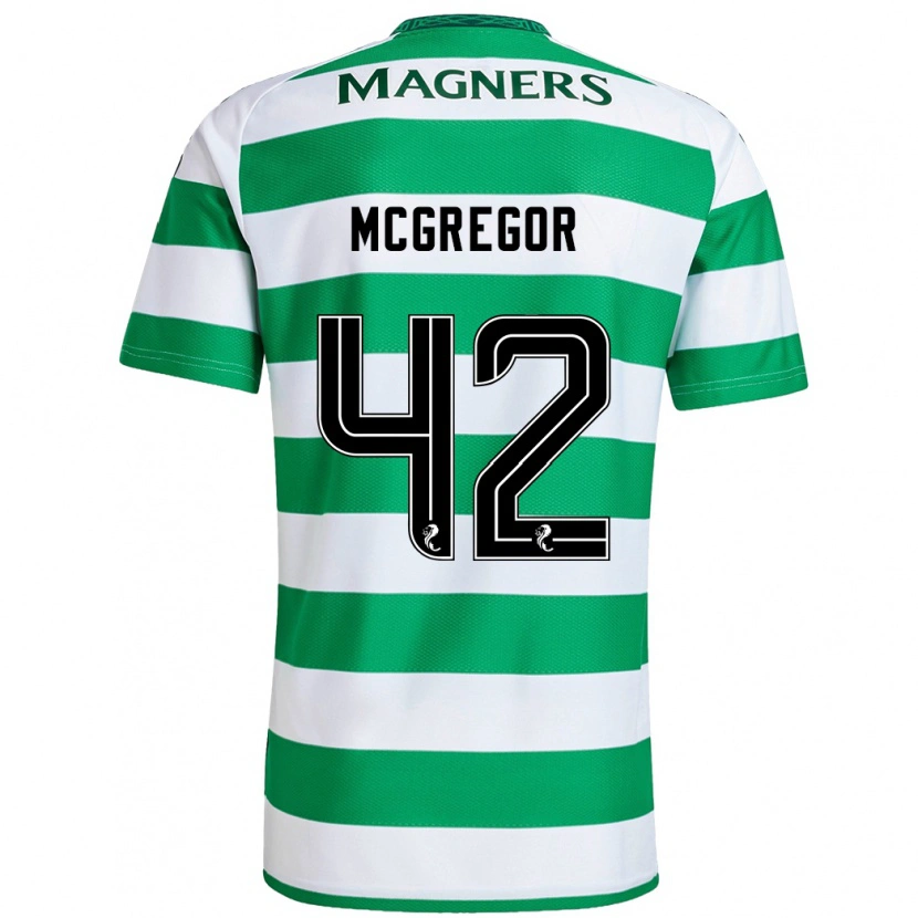 Danxen Kinderen Callum Mcgregor #42 Groen Wit Thuisshirt Thuistenue 2024/25 T-Shirt