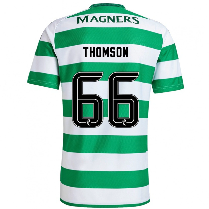 Danxen Kinderen Corey Thomson #66 Groen Wit Thuisshirt Thuistenue 2024/25 T-Shirt