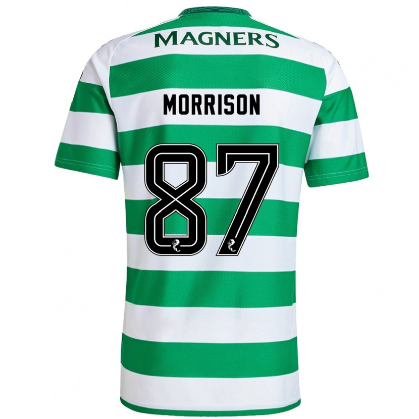 Danxen Kinderen Joe Morrison #87 Groen Wit Thuisshirt Thuistenue 2024/25 T-Shirt