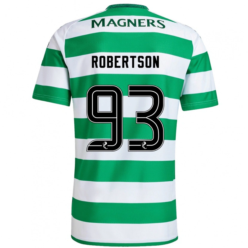 Danxen Kinderen Mitchell Robertson #93 Groen Wit Thuisshirt Thuistenue 2024/25 T-Shirt