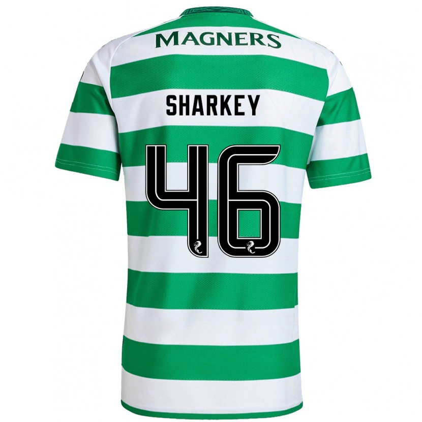 Danxen Kinderen Amy Sharkey #46 Groen Wit Thuisshirt Thuistenue 2024/25 T-Shirt