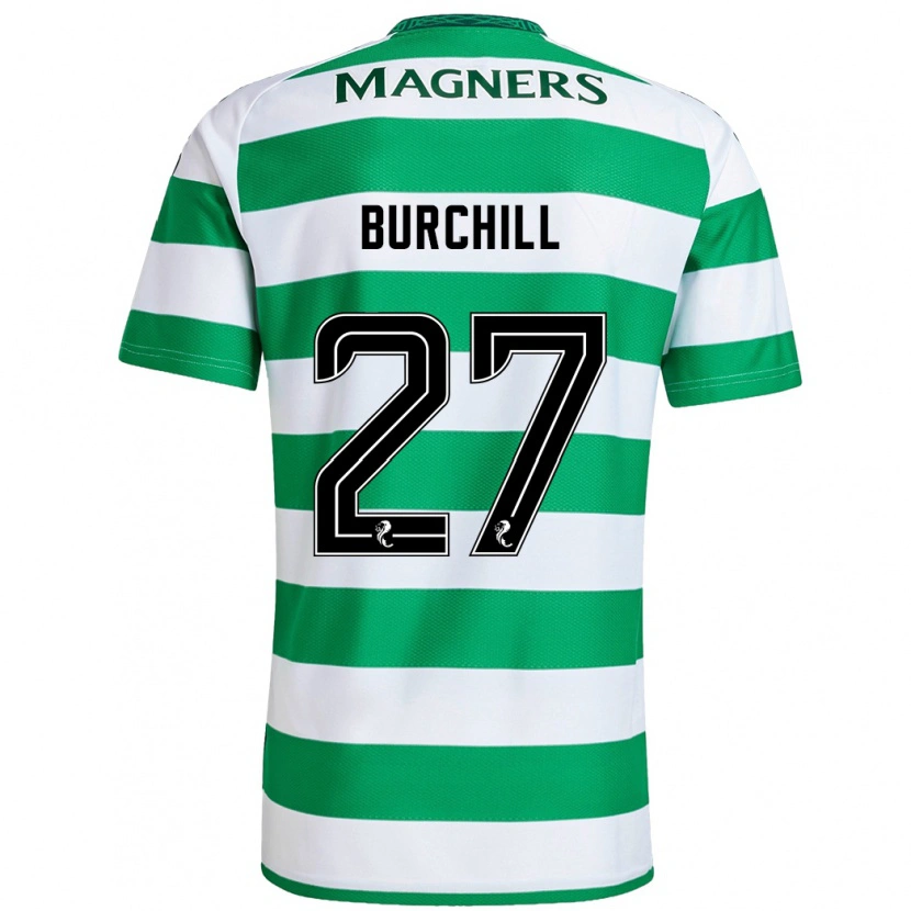 Danxen Kinderen Tiree Burchill #27 Groen Wit Thuisshirt Thuistenue 2024/25 T-Shirt