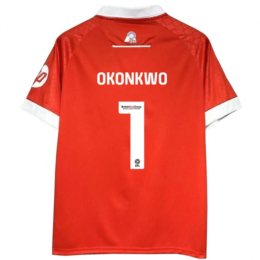 Danxen Kinderen Arthur Okonkwo #1 Rood Wit Thuisshirt Thuistenue 2024/25 T-Shirt