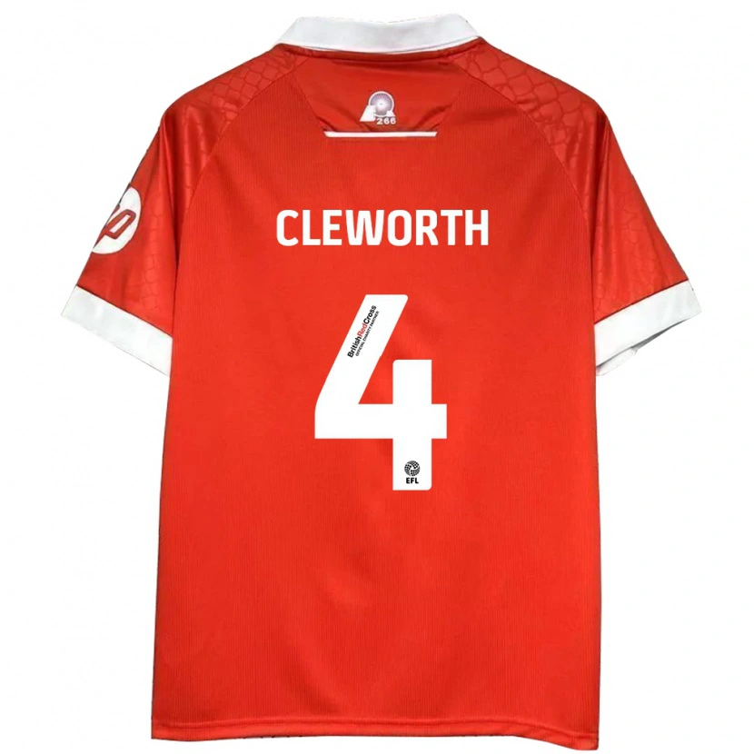 Danxen Kinderen Max Cleworth #4 Rood Wit Thuisshirt Thuistenue 2024/25 T-Shirt