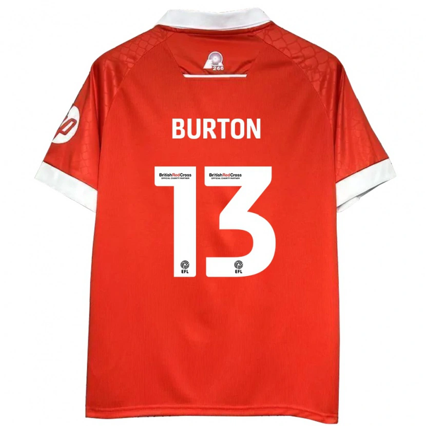 Danxen Kinderen Callum Burton #13 Rood Wit Thuisshirt Thuistenue 2024/25 T-Shirt