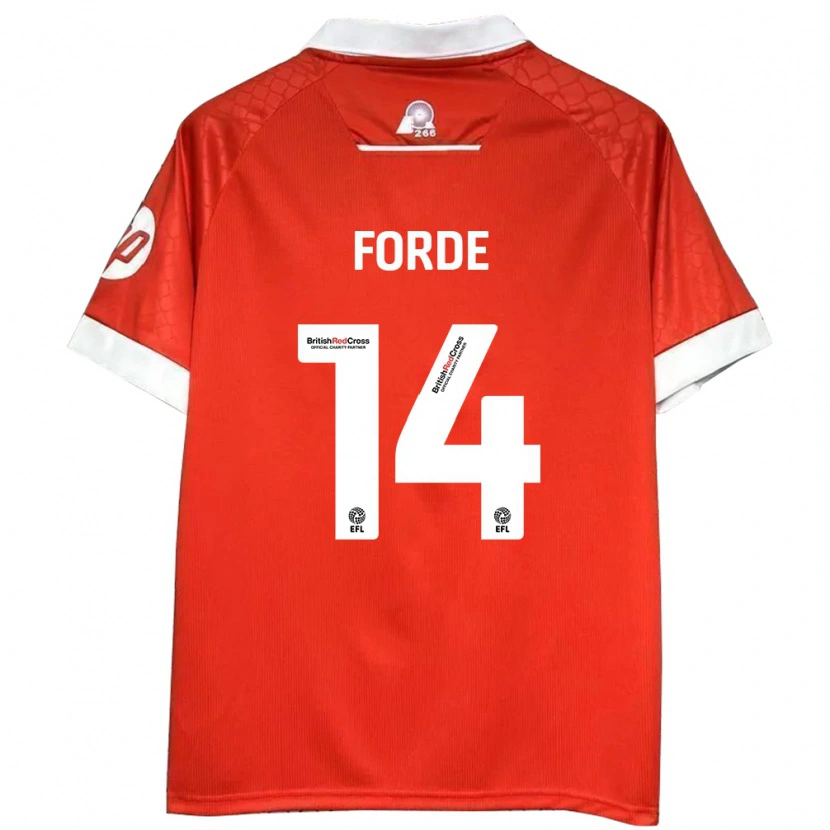 Danxen Kinderen Anthony Forde #14 Rood Wit Thuisshirt Thuistenue 2024/25 T-Shirt