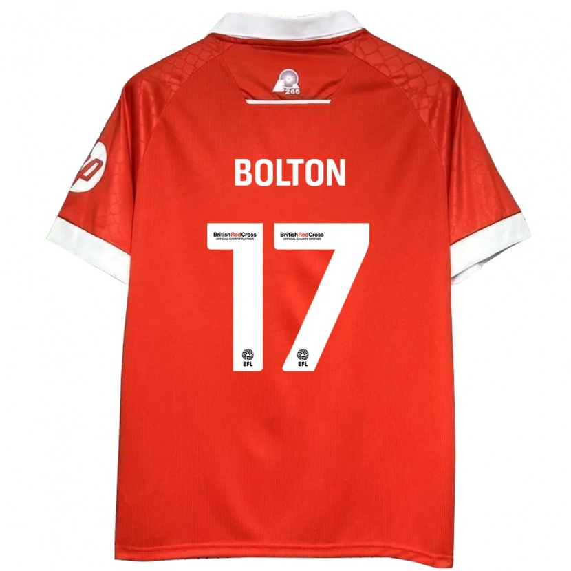 Danxen Kinderen Luke Bolton #17 Rood Wit Thuisshirt Thuistenue 2024/25 T-Shirt