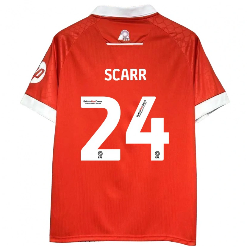 Danxen Kinderen Dan Scarr #24 Rood Wit Thuisshirt Thuistenue 2024/25 T-Shirt