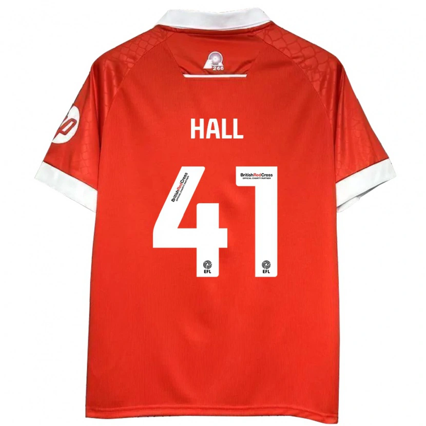 Danxen Kinderen Liam Hall #41 Rood Wit Thuisshirt Thuistenue 2024/25 T-Shirt