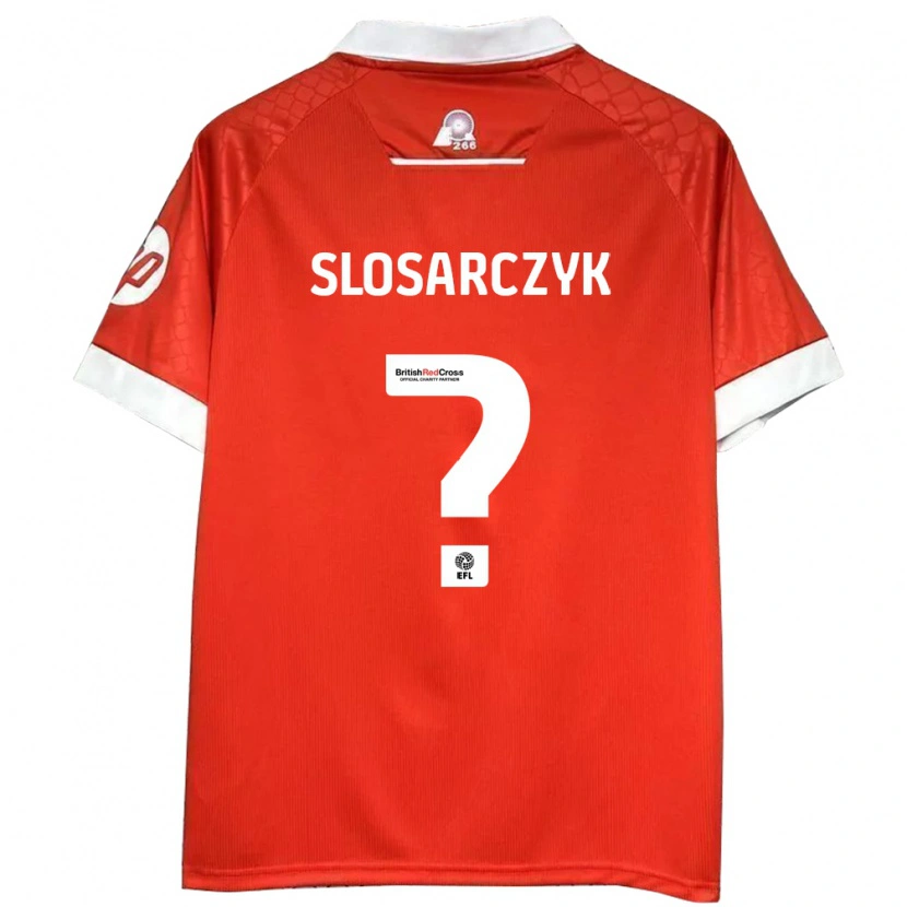 Danxen Kinderen Nikolas Slosarczyk #0 Rood Wit Thuisshirt Thuistenue 2024/25 T-Shirt