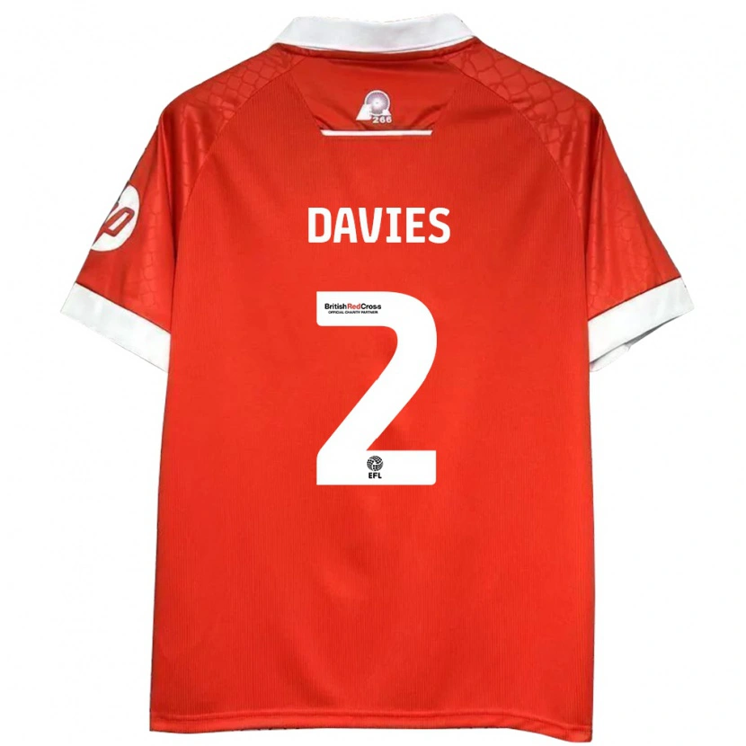 Danxen Kinderen Phoebe Davies #2 Rood Wit Thuisshirt Thuistenue 2024/25 T-Shirt