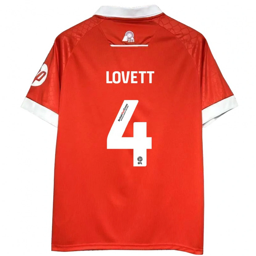 Danxen Kinderen Erin Lovett #4 Rood Wit Thuisshirt Thuistenue 2024/25 T-Shirt