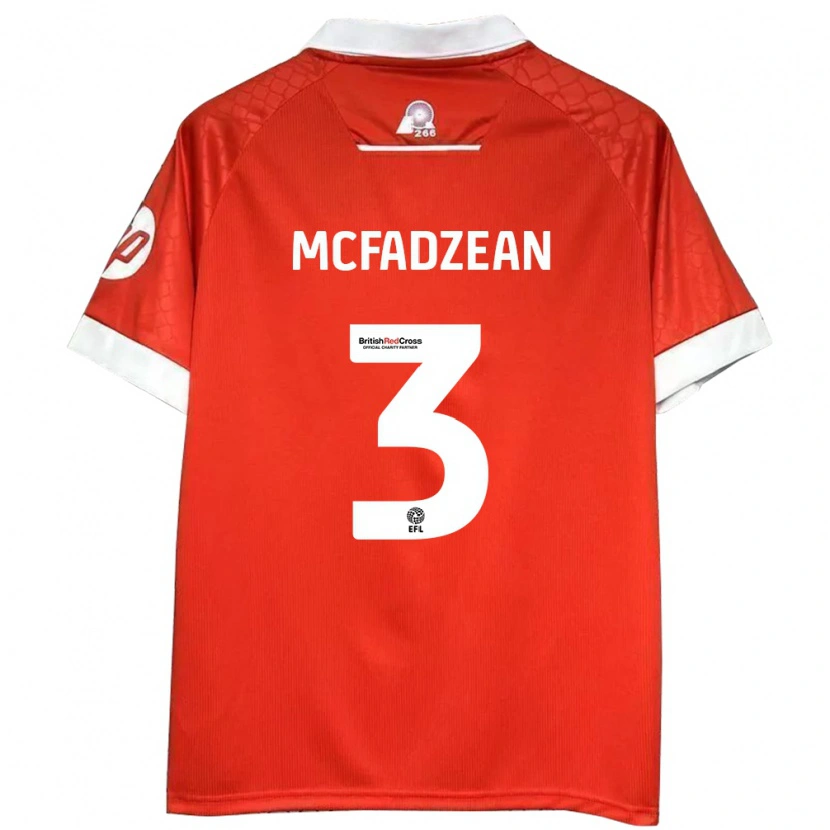 Danxen Kinderen Callum Mcfadzean #3 Rood Wit Thuisshirt Thuistenue 2024/25 T-Shirt