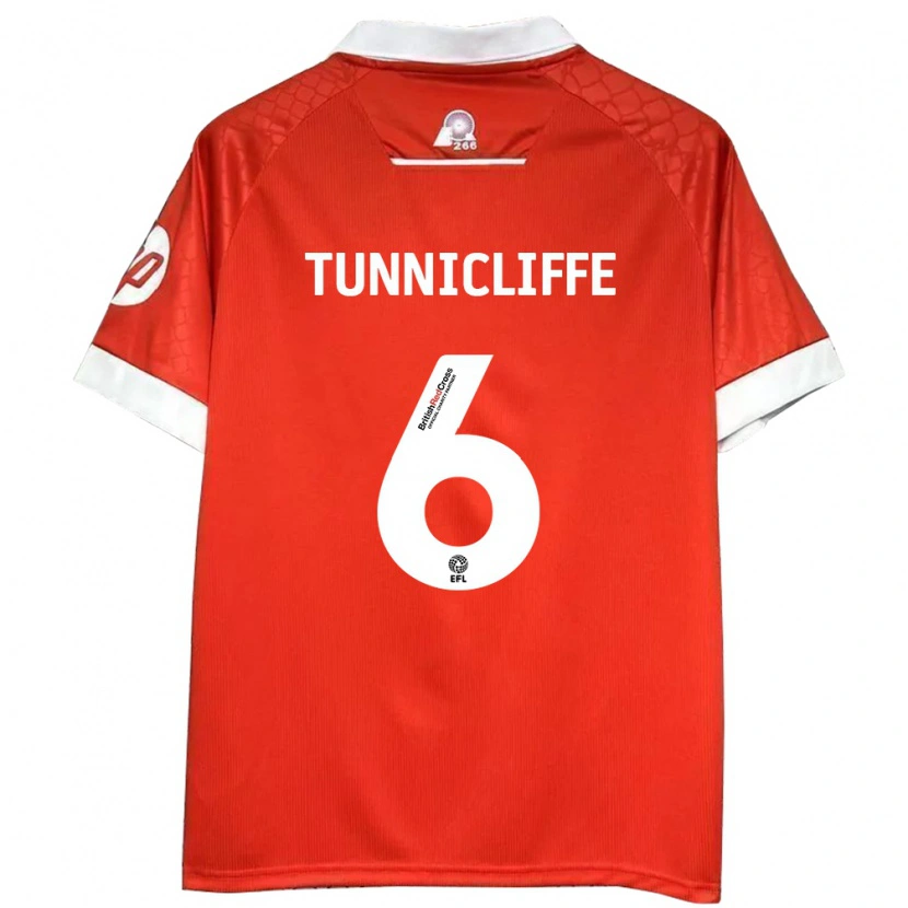 Danxen Kinderen Jordan Tunnicliffe #6 Rood Wit Thuisshirt Thuistenue 2024/25 T-Shirt