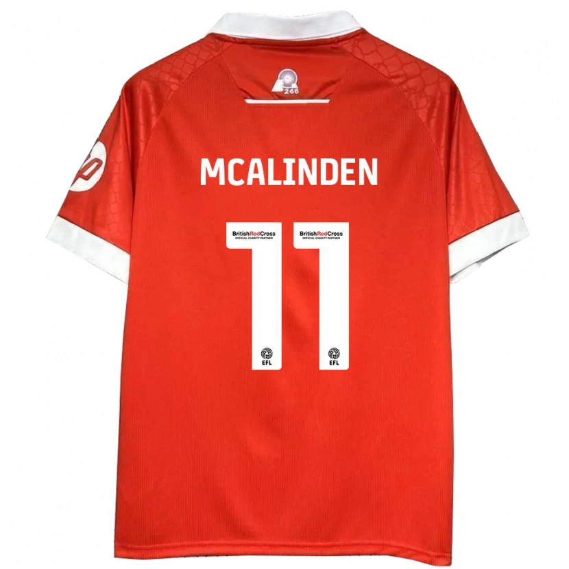 Danxen Kinderen Liam Mcalinden #11 Rood Wit Thuisshirt Thuistenue 2024/25 T-Shirt