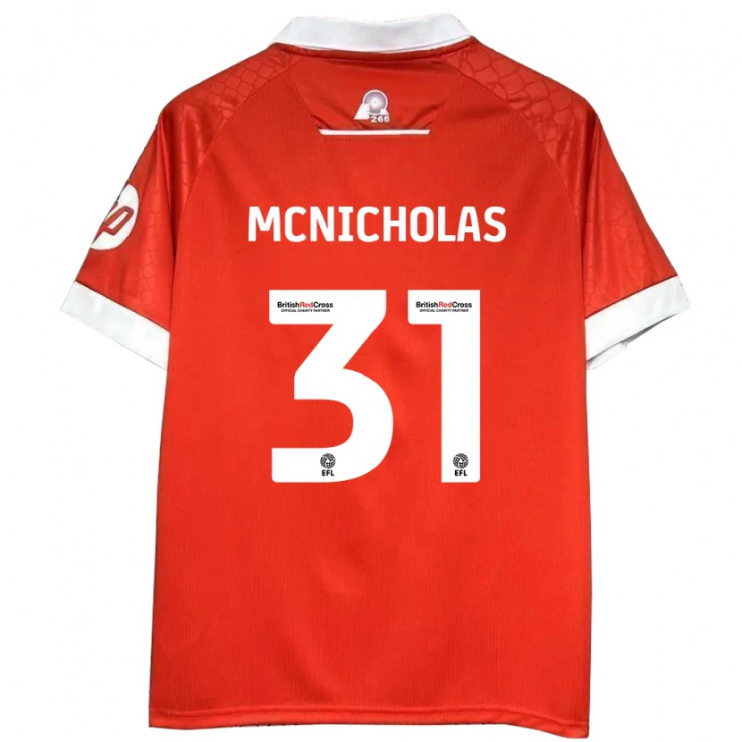 Danxen Kinderen Luke Mcnicholas #31 Rood Wit Thuisshirt Thuistenue 2024/25 T-Shirt