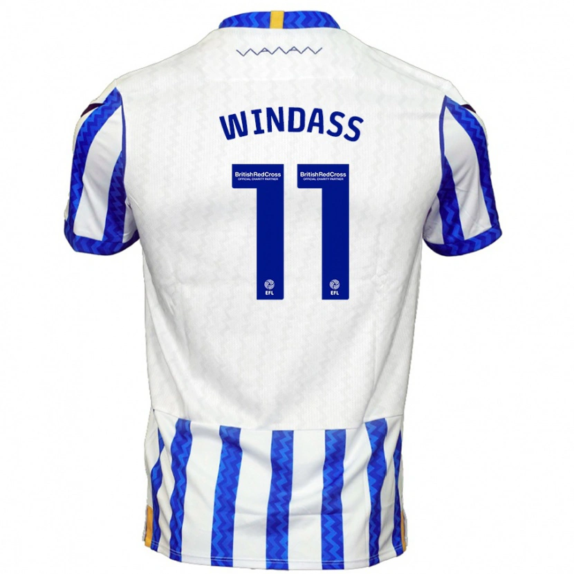 Danxen Kinderen Josh Windass #11 Blauw Wit Thuisshirt Thuistenue 2024/25 T-Shirt