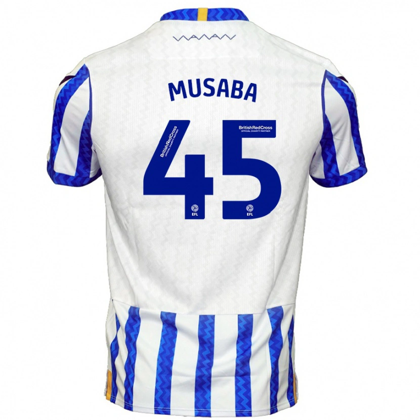 Danxen Kinderen Anthony Musaba #45 Blauw Wit Thuisshirt Thuistenue 2024/25 T-Shirt